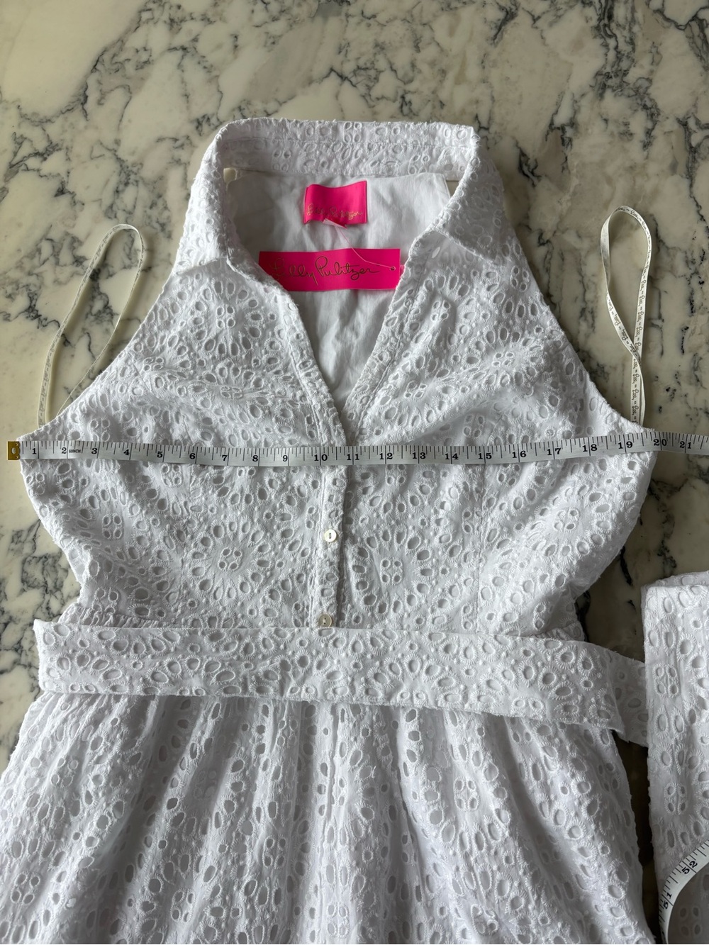 New w/Tags Lilly Pulitzer $218 Trisha Dress in Resort White eyelet Sz 14 - Picture 15 of 16